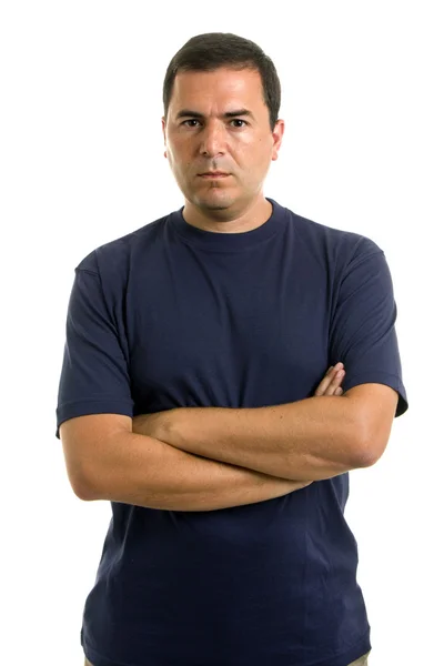 Retrato de hombre casual joven en un fondo blanco — Foto de Stock