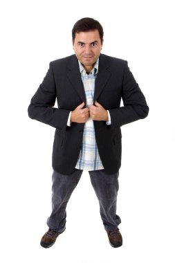 beyaz zemin üzerinde iş adamı portresi