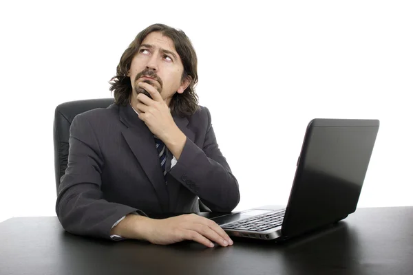 Young business man working with is laptop — Stock Photo, Image