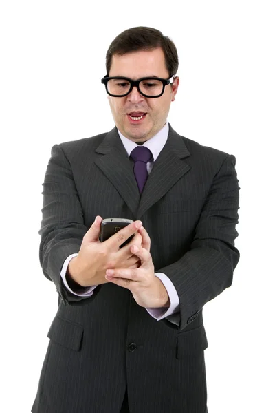 Business man portrait on a white background — Stock Photo, Image