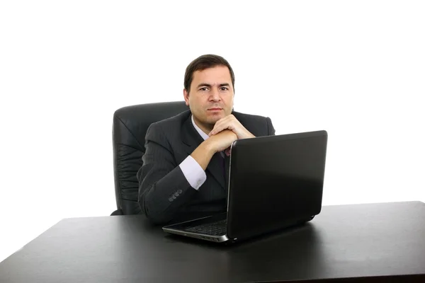 Young business man working with is laptop — Stock Photo, Image