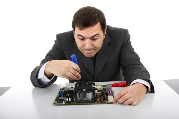 Computer Engineer, isolated over white background — Stock Photo, Image