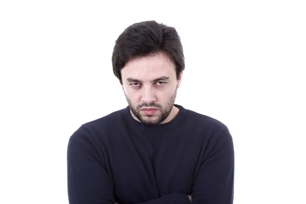 Retrato de hombre casual joven sobre un fondo blanco — Foto de Stock