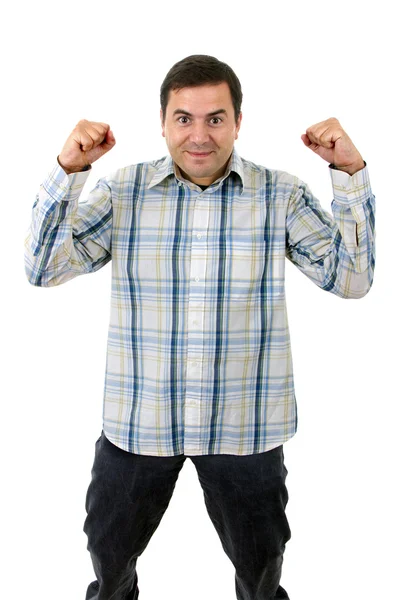 Young casual man full body in a white background — Stock Photo, Image