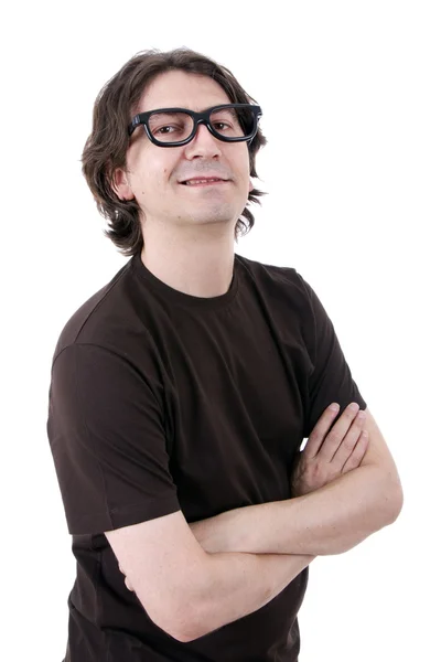 Young casual man portrait in a white background — Stock Photo, Image