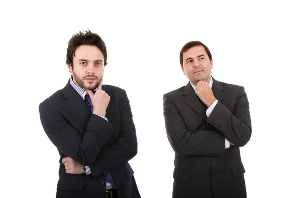 Deux hommes d'affaires debout sur un fond blanc — Photo