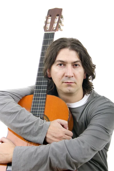 Akusztikus gitár gitáros ember klasszikus — Stock Fotó