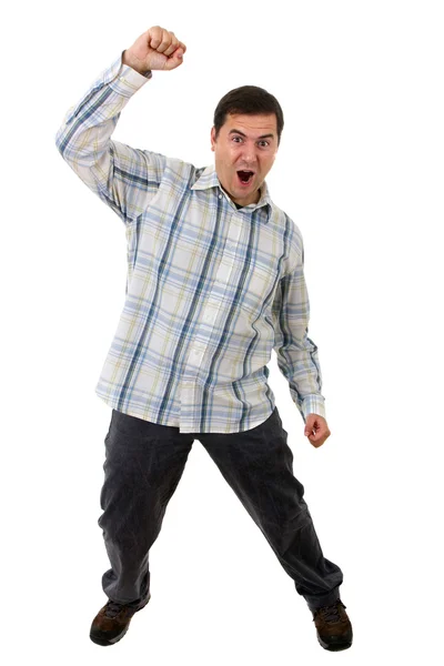 Young casual man full body in a white background — Stock Photo, Image