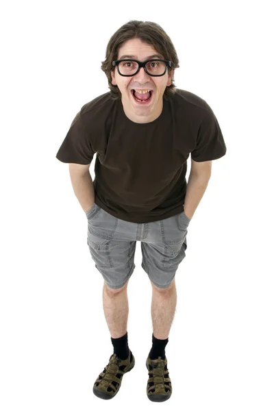 Young casual man full body in a white background — Stock Photo, Image