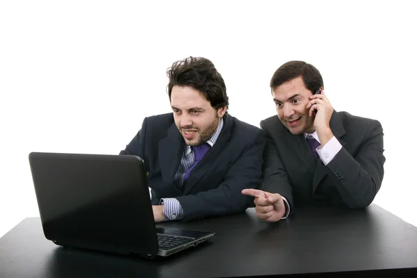 Two business men with laptop computer — Stock Photo, Image