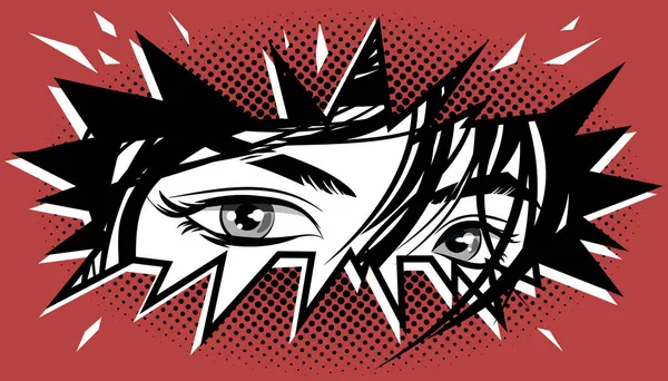 Manga Anime Tarzında Bir Kızın Gözleri — Stok Vektör