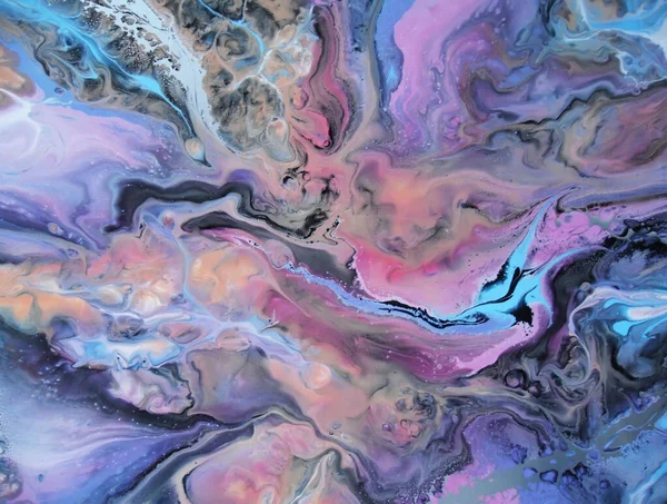 Creative Multicolored Acrylic Fluid Art Background Abstract Painted Waves — Foto Stock