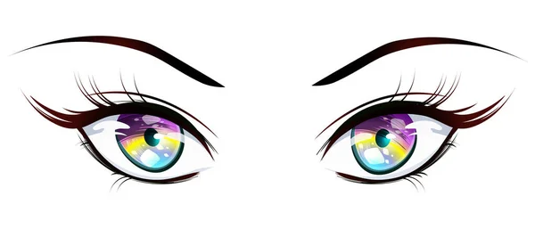 Глаза Девушки Стиле Манги — стоковый вектор