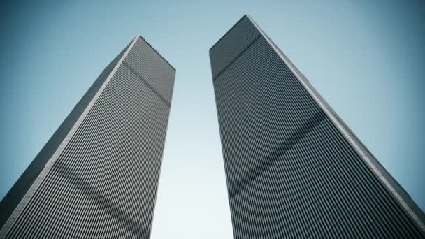 World Trade Center Ikertornyok Twin Towers New York Megjelenítés — Stock videók