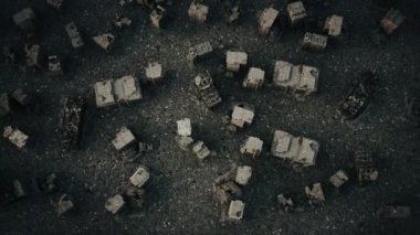 Şehrin en iyi manzarası savaş tarafından yok edildi. Şehirdeki savaşın başlangıcından beri. 3d görselleştirme