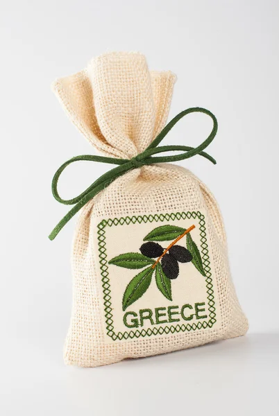 Gift bag with olives — Stock Photo, Image