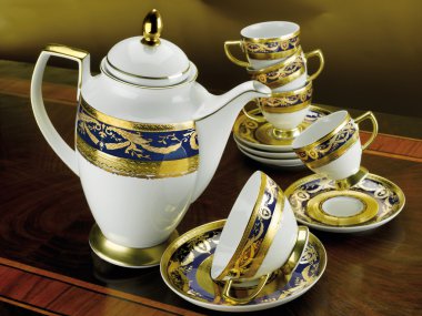 Set of antique tea and coffee cups