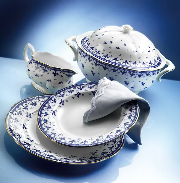 Set de cena de porcelana — Foto de Stock