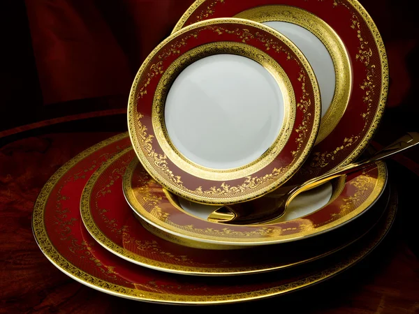 Porcelain plate set — Stock Photo, Image