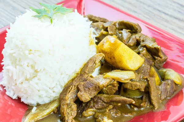 Wołowina curry ryżu, kuchnia japońska — Zdjęcie stockowe