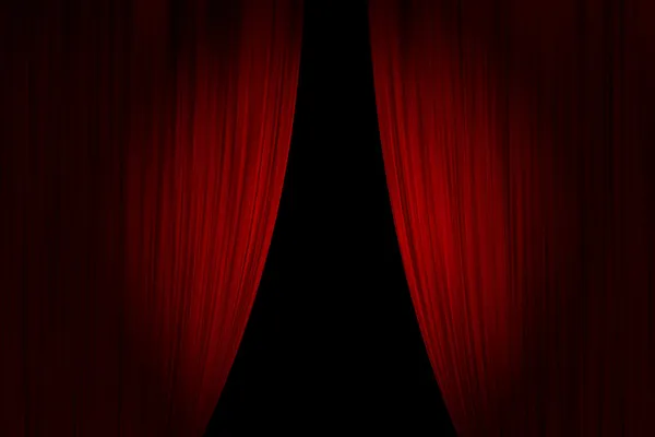 Red theater curtains opened — Stock Photo, Image