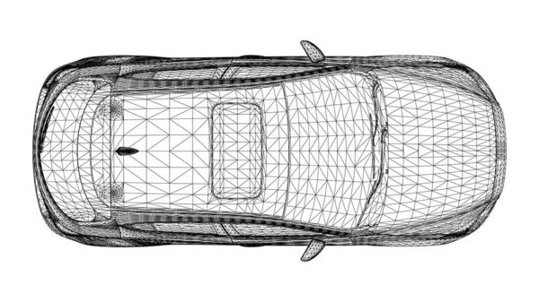 Resumen Vector Creativo Deportes Líneas Coches Conectados Puntos — Vector de stock