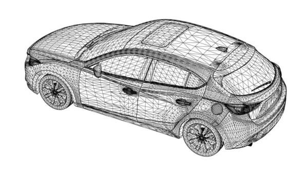 Resumen Vector Creativo Deportes Líneas Coches Conectados Puntos — Vector de stock