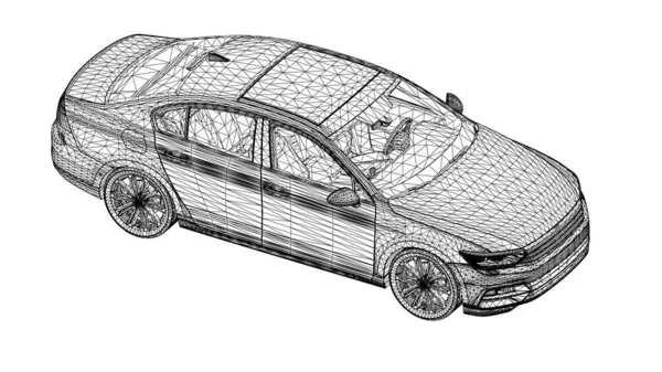 Resumen Vector Creativo Deportes Líneas Coches Conectados Puntos — Vector de stock