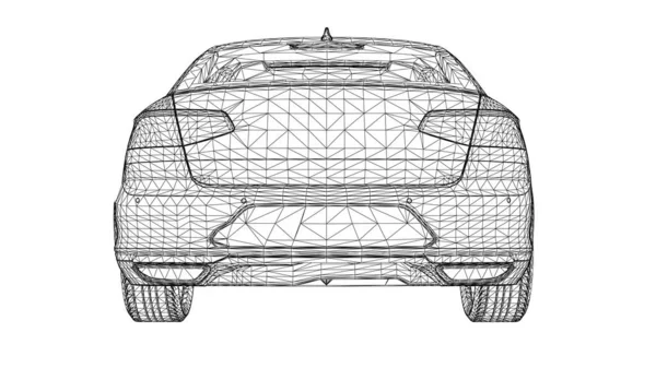Абстрактный Креативный Вектор Спортивные Линии Автомобиля Связанные Точками — стоковый вектор