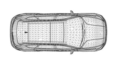 Geniş şehir off-road araç hatları noktalara bağlı soyut Creative vektör otomobil.