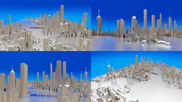 Tredimensionellt Landskap Den Moderna Staden Metropolens Enorma Layout Rendering — Stockfoto