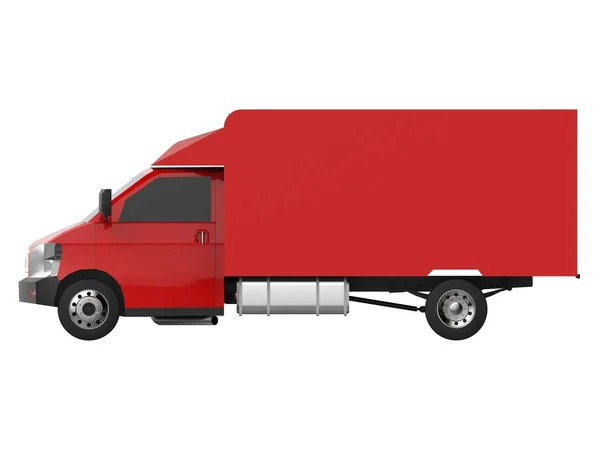 Petit Camion Rouge Service Livraison Voiture Livraison Marchandises Produits Aux — Photo