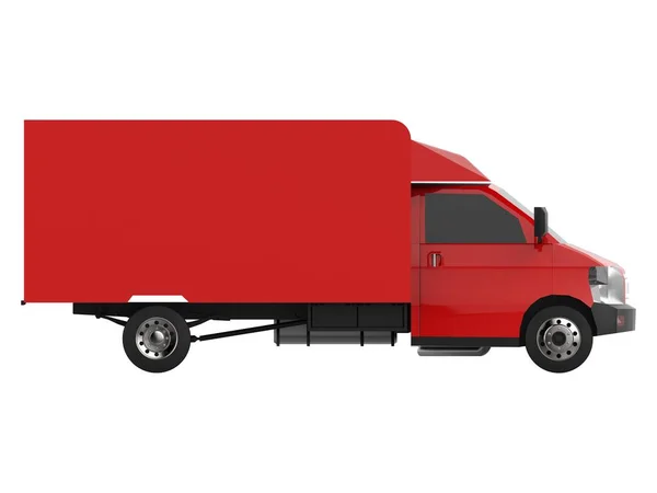 Petit Camion Rouge Service Livraison Voiture Livraison Marchandises Produits Aux — Photo