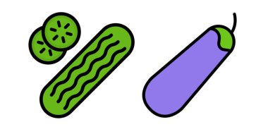 Sebzelerin vektör çizimi. Çevre dostu yemek. Vejetaryen yemeği..