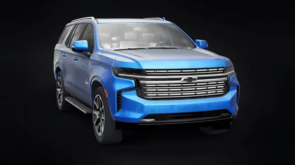 Tula Rusia Noviembre 2021 Chevrolet Tahoe Coche Lujo Azul Aislado —  Fotos de Stock