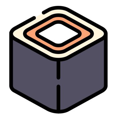 Japon yemeklerinin vektör çizimi - suşi ruloları