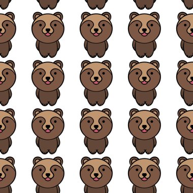 Sevimli ayı deseni. Çocuklar, tekstil, desen kumaş, duvar kağıdı için karikatür hayvan arkaplanı