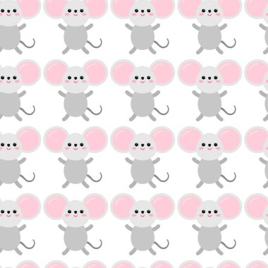 Şirin fare deseni. Çocuklar, tekstil, desen kumaş, duvar kağıdı için karikatür hayvan arkaplanı