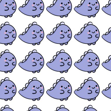 Şirin rdinozor deseni. Çocuklar, tekstil, desen kumaş, duvar kağıdı için karikatür hayvan arkaplanı