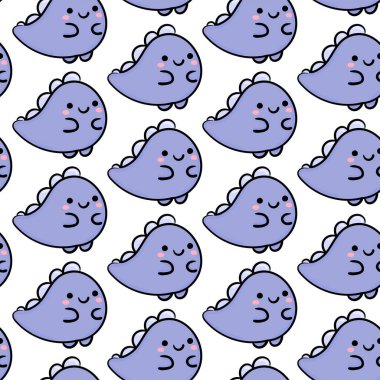 Şirin rdinozor deseni. Çocuklar, tekstil, desen kumaş, duvar kağıdı için karikatür hayvan arkaplanı