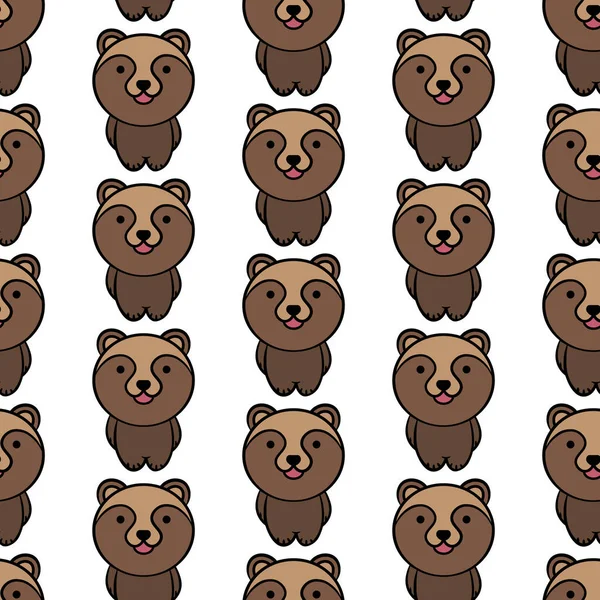 Cute Bear Pattern Cartoon Animal Background Kids Textile Pattern Fabric — Stockvektor