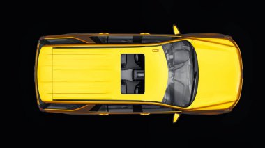 Tula, Rusya. 4 Kasım 2021, Chevrolet Tahoe altın renkli lüks araba siyah arka planda izole edildi. 3d illüstrasyon