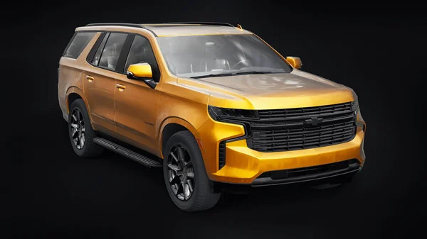 Tula Rusia Noviembre 2021 Chevrolet Tahoe Gold Luxury Car Isolated —  Fotos de Stock