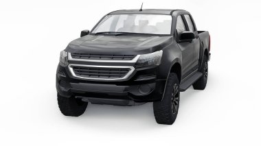 Beyaz arka planda siyah bir pikap. 3d oluşturma