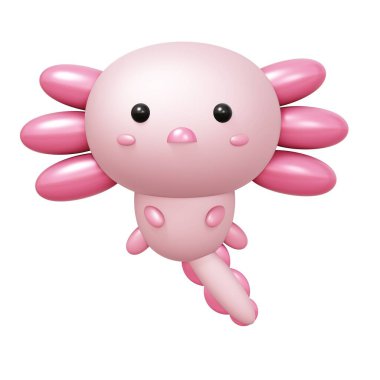 Şirin Axolotl 'un 3D çizimi