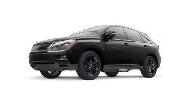 Beyaz izole edilmiş gölgesi olmayan birinci sınıf bir SUV. 3d oluşturma