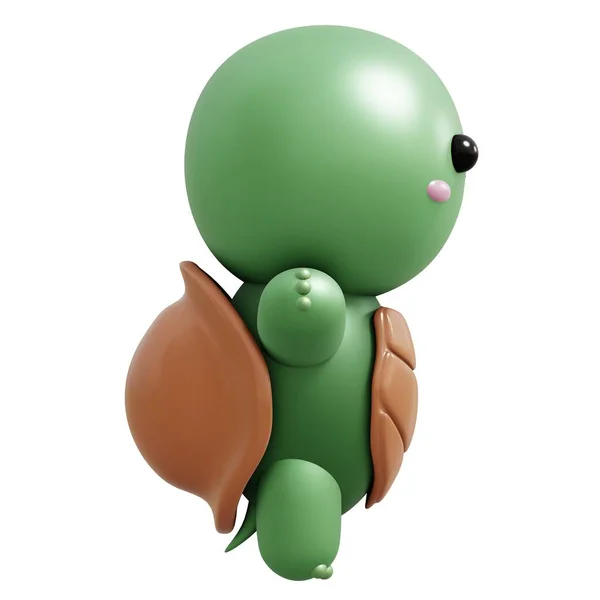 Tartaruga Bonito Personagem Desenho Animado Ilustração — Fotografia de Stock