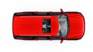 Tula, Rusya. 4 Kasım 2021, Chevrolet Tahoe kırmızı lüks araba beyaz arka planda izole edildi. 3d illüstrasyon