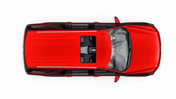 俄罗斯 2021年11月4日 雪佛兰Tahoe红色豪华车与白色背景隔离 3D说明 — 图库照片