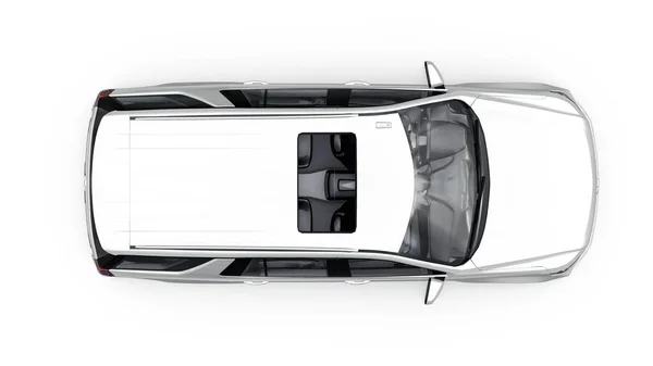 俄罗斯 2021年11月4日 雪佛兰Tahoe白色豪华车与白色背景隔离 3D说明 — 图库照片